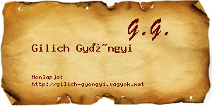 Gilich Gyöngyi névjegykártya